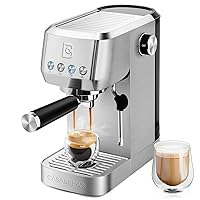 Espresso Machine 20 Bar, Professional Espresso Maker Cappuccino Machine with Steam Milk Frother, Stainless Steel Espresso Coffee Machine with 49oz Removable Water Tank, Gift for Dad Mom