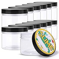 18 Pack 6Oz Empty Slime Containers with Water-Tight Lids, Plastic Slime  Jars