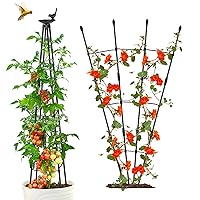 2Packs 2-in-1 Trellis for Climbing Plants Outdoor Indoor, 47in Garden Plant Climbing Trellis for Potted Plants, Flowers, Tomato Vegetables, Tower Obelisk & Fan-Shaped Plant Support Trellis