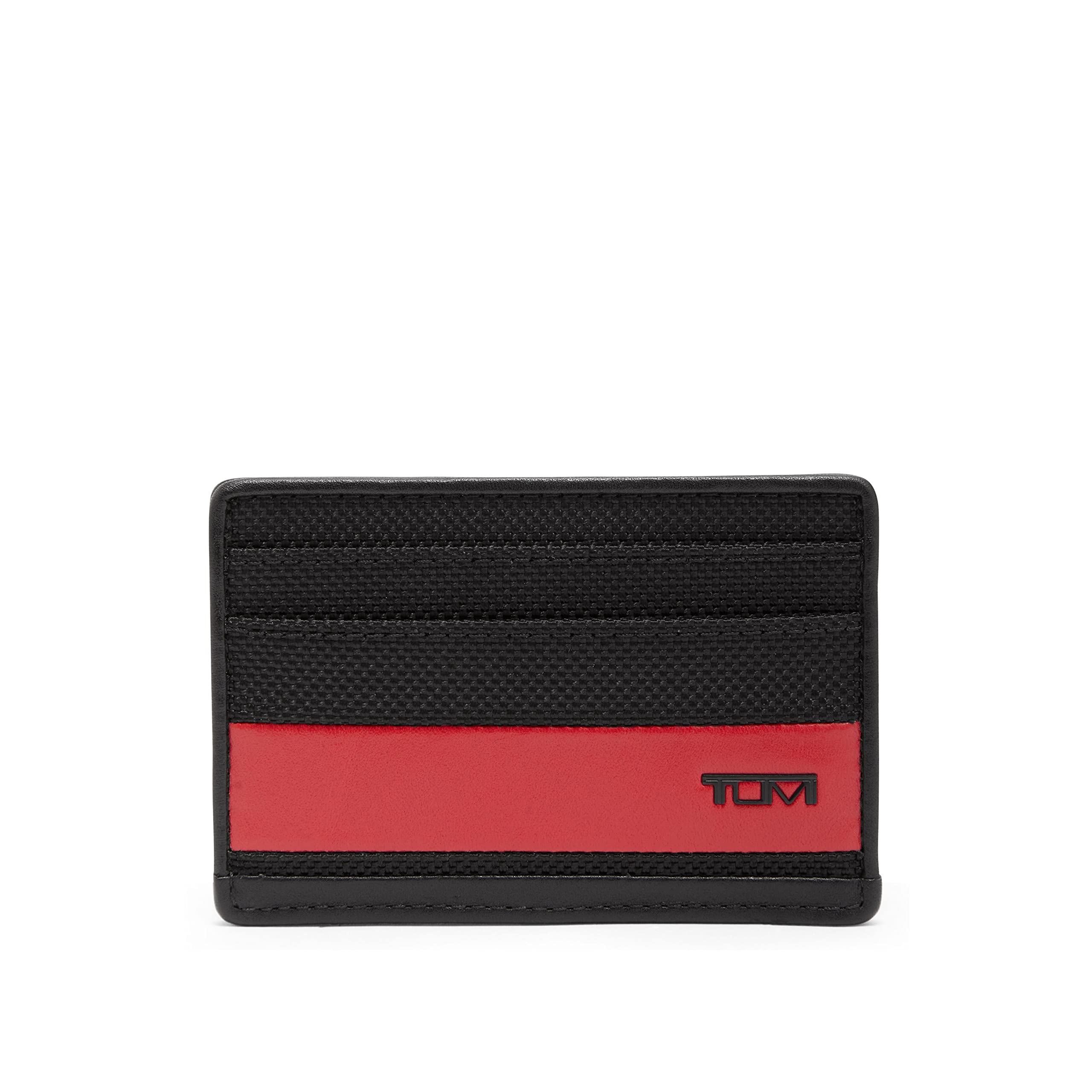 TUMI Alpha Slim Card Case - Black/Red
