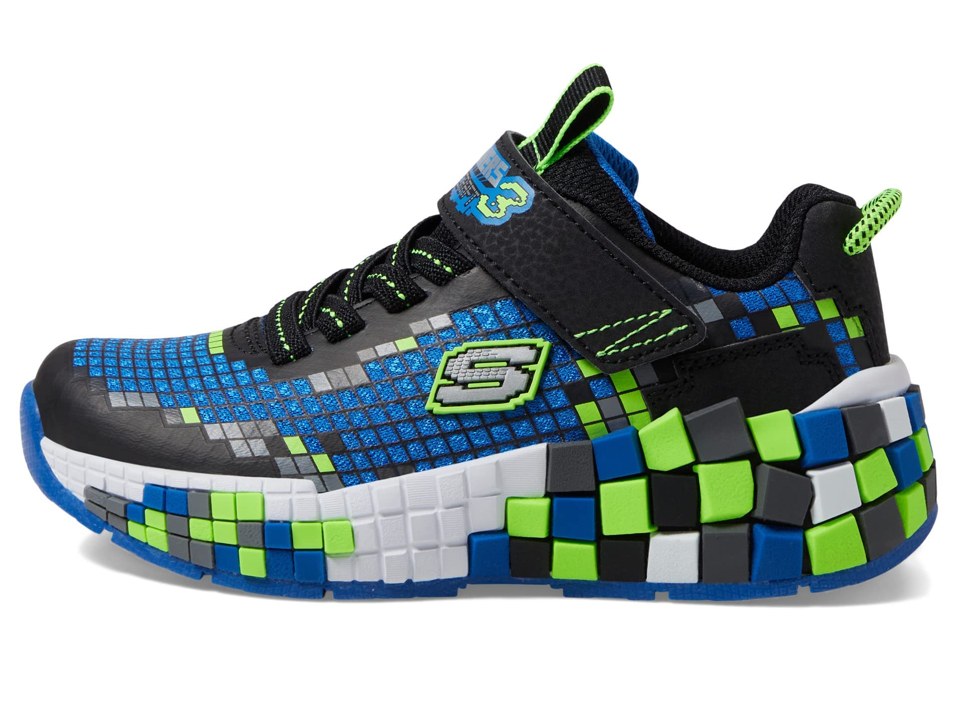 Skechers Mega-Craft 3.0 Sneaker, Black/Blue/Lime, 3.5 US Unisex Big Kid