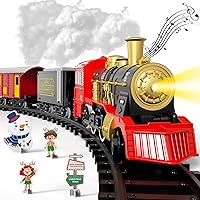 Electric Train Set for Kids, Classic Christmas Train Toys Set for Boys Girls Steam Locomotive Engine, Lights & Sound, Tracks, Birthday Toy for Age 3 4 5 6 7 8 9 Years Old Kids