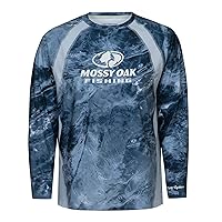 Mossy Oak Men's Fishing Shirts Long Sleeve with UPF 40+ Sun Protection