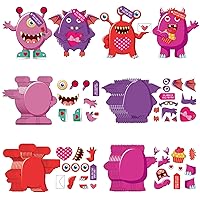DISJOURNEY Monster Craft for Kids Back to School Crafts 24 Packs DIY Monster Crafts Kits Make Your Own Monster Ornament Crafts for Kids Preschool Classroom Home Game Spring Activities