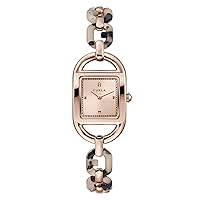 Furla Women's Stainless Steel Rose Gold Tone & Black & Pink Acetate Bracelet Watch (Model: WW00026003L3)