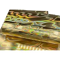 Syntego 5 Sheets A4 Premium Holographic Lava Effect Card Single Sided 240gsm / 88lb Cover (Gold)
