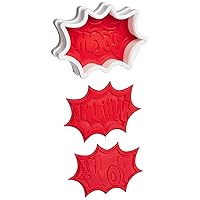 Tovolo Burst Reversible Templates Set of 6 Stamps, Comic Book Cookie Cutter, Dishwasher-Safe, Red