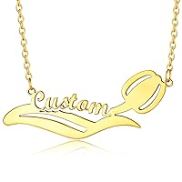 Custom4U Personalized 1-5 Multiple Name Necklace,Custom Nameplate Dainty Chain 18