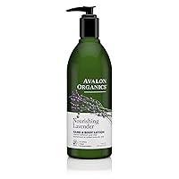 Avalon Organic Botanicals Hand and Body Lotion, Therapeutic, Lavender , 12 oz