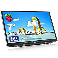 Raspberry Pi Mini Screen Monitor, 7 Inch Screen 800x480 HDMI Small Monitor IPS LCD Screen Display for Raspberry Pi 400/4/3/Zero/Jetson Nano/Orange Pi/Win11/10/8/7, No-Touch