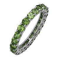 Peridot Round Shape 2.87 Carat Natural Earth Mined Gemstone 14K White Gold Ring Unique Jewelry for Women & Men