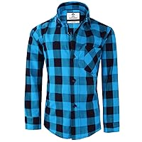 Black n Bianco Boys' Checkered Plaid Button Down Dress Shirts Presented by The Black Ring Pirates