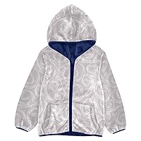 Boys Sherpa Jacket Artistic Swirl Lines Grey Toddler Boys Jacket Navy Blue Winter Baby Boy Clothes 3T