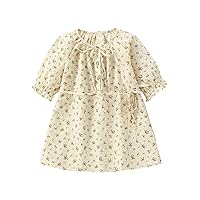 12 Month Old Dress Fly Sleeve Round Neck Dress A Line Dresses Kids Cute Rustic Animal Print Summer Dress Plaid Girls