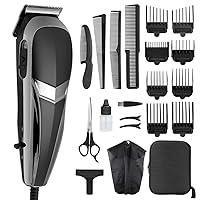 COSYONALL Hair Clippers for Men Pro Corded Hair Trimmer Cutting Kit with 8 Clipper Guide Combs Hard Storage Case for Hair Cutting (Black)
