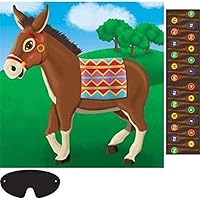 Amscan Multicolor Plastic Pin The Tail Donkey Party Game - 17