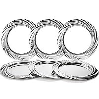 ZENFUN 6 Pack Silver Charger Plates, Stainless Steel Plate Chargers, Dinner Plates, Flower Spiral Dinner Chargers, Decorative Plates for Table Setting, Wedding, Parties, Outdoor Receptions