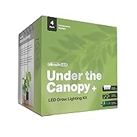 Miracle LED Under The Canopy Indoor Grow Light Kit - Double Plant Yield - Absolute Daylight+ Full Spectrum 150W Replacement Grow Bulbs & 4-Socket Corded Fixture with SproutMatic Timer (4-Pack)