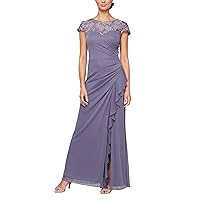 Alex Evenings Women's Long A-line Sweetheart Neck Mother of The Bride Dress (Petite and Regular Sizes)