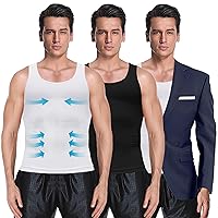 MEETYOO 1/2/3 Pack Shaper Slimming Tank Top Athletic Compression Shirt with Sleeveless Undershirts for Men