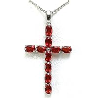 P4236R Red Cross 1.5 Inch Contemporary Style Sterling Silver Modern Pendant