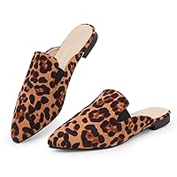 MUSSHOE Mules for Women Flats Slip On Elastic Comfortable Pointed Toe Womens Mules Shoes