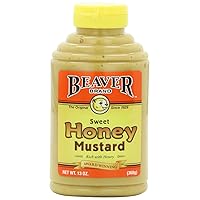 Beaver Sweet Honey Mustard, 13 Ounce Squeeze Bottle (Pack of 6)