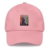 Catzilla Vintage Funny Crazy Cat Playing with The Plane Dad Cap