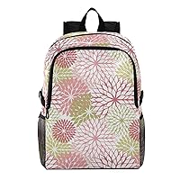 ALAZA Abstract Flower Red Yellow Pink Floral Dahlia Packable Travel Camping Backpack Daypack
