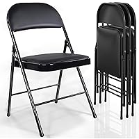 GIVIMO 4 Pack Folding Chair, Set of 4, Black