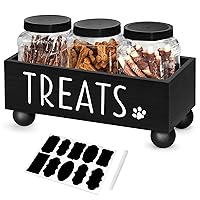 Dog Treat Container, Dog Food Storage Container, Modern Farmhouse Dog Treat Container with Wood Box, Pet Treat Storage Container for Dog and Cat, Dog Food Storage Canister, Gift for Pet