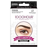 1000 Hour Professional Formula Lash & Brow Kit - Defined Brows w/a Long-Lasting Formula with Eyebrow Mascara - Brow Gel for Stunning Brows that Last Up To 6 Weeks with 12 Applications - Brown Black