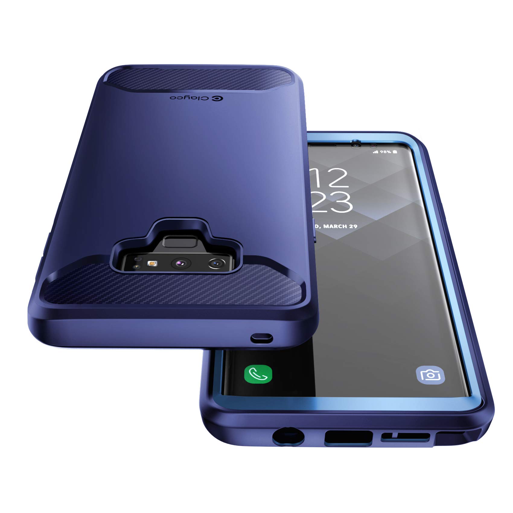 Clayco Xenon Series Samsung Galaxy Note 9 Full-Body Rugged Case - Blue, Built-in 3D Screen Protector
