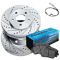 PowerSport Front Brakes and Rotors Kit |Front Brake Pads| Brake Rotors and Pads| Ceramic Brake Pads and Rotors |fits 2003-2010 Porsche Cayenne, 2004-2009 Volkswagen Touareg, 2007-2015 Audi Q7