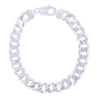 DECADENCE Solid 925 Sterling Silver 3mm-16mm Cuban Curb Chain | 925 Italian Chain | Solid 925 Italian Curb Necklaces For Men