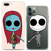 Matching Couple Cases Compatible for iPhone 15 14 13 12 11 Pro Max Mini Xs 6s 8 Plus 7 Xr 10 SE 5 Clear Nightmare Undead Couple Forever Christmas Girlfriend Her Relationship Silicone Cover Cute