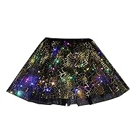 Sequin Skirt Tulle Tutu Skirt with Sequins Stars Moon Sun Skirt Elastic Waist Sparkle Pleated Skirt for Party Sparkle
