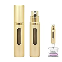 Perfume Travel Refillable Bottle - 5ML Pocket Perfume Atomizer, Travel Perfume Atomizer Refillable Perfume Spray Bottle, Portable Perfume Sprayer for Women and Men (Gold)
