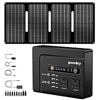 200W Portable Power Station with Solar Panel, 40W Foldable Solar Panel with 146Wh AC Power Bank, High Eifficiency Waterproof Solar Panel Kit with Battery Bank for Outdoor Camping Home Backup