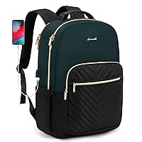 LOVEVOOK Laptop Backpack for Women, 15.6 Inch Backpack Purse, Fashion Travel Business Work Laptop Bag, Aesthetic University Nurse Backpacks, Office Dayback Computer Sport Bagpack, Dark Green