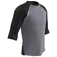 CHAMPRO Men's Three-Quarter Raglan Sleeve Lightweight Polyester Baseball Shirt with Mesh Side Inserts
