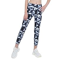 Child Girls Floral Print Yoga Dance Pants Full-Length Leggings Workout Gym Running Active Outfit