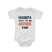 NanyCrafts' Grandpa Says I'm an Astros Fan Baby Bodysuit, Baby Astros Fan