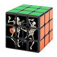 Skeleton Concert Music Halloween Speed Cube 3x3x3 Magic Cube Smooth Turning Puzzle Box Brain Travel Games for Adults