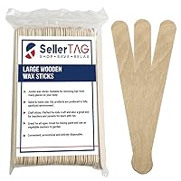 Large Wooden Wax Sticks for Home Spa Hair Removal, Multi-Purpose Craft Spatulas and Applicators, Artistic Paint Mixers, and Versatile Garden Vegetable Markers - 100 Pack