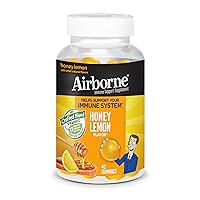 Airborne 200mg Vitamin C with Zinc Gummies For Adults, Immune Support Supplement with Powerful Antioxidants Vitamins A C & E - 42 Gummies, Honey Lemon Flavor