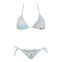 Emporio Armani Women's Standard Triangle and String Brazilian Floral Print Bikini Set