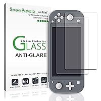amFilm Anti-Glare Glass Screen Protector for Nintendo Switch Lite (2019) (2 Pack) (Matte)