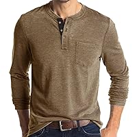 Mens Henley Shirts Soft Long Sleeve Tee Shirt Hippie Muscle Fit Workout T-Shirt Casual Plain Cotton Active Tops