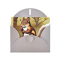 Birthday Cards Nut-Eating Squirrel Printed Blank Cards Greeting Card With Envelopes Funny Thank You Card For All Occasions Wedding
